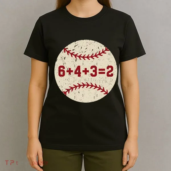 6+4+3=2 Baseball Double Play Retro Funny Baseball Player T-Shirt