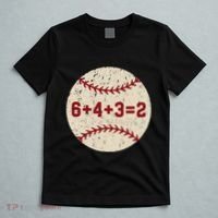6+4+3=2 Baseball Double Play Retro Funny Baseball Player T-Shirt thumb 5