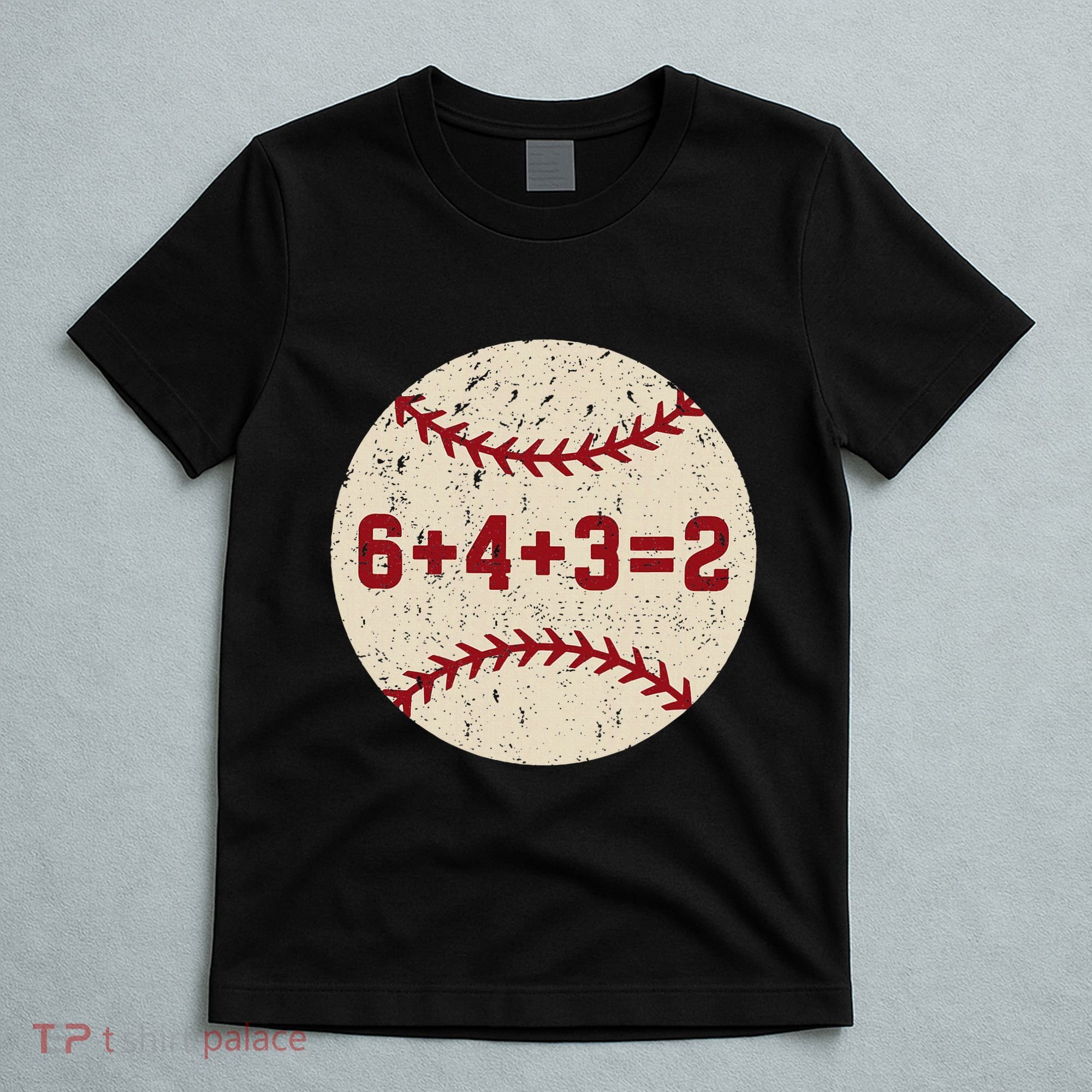 6+4+3=2 Baseball Double Play Retro Funny Baseball Player T-Shirt