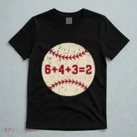 6+4+3=2 Baseball Double Play Retro Funny Baseball Player T-Shirt thumb 5