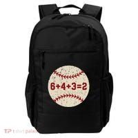 6+4+3=2 Baseball Double Play Retro Funny Baseball Player Backpack thumb 0