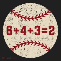 6+4+3=2 Baseball Double Play Retro Funny Baseball Player Beanie thumb 2