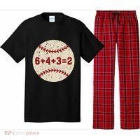 6+4+3=2 Baseball Double Play Retro Funny Baseball Player Pajama Set thumb 0