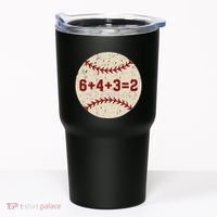 6+4+3=2 Baseball Double Play Retro Funny Baseball Player Tumbler thumb 0
