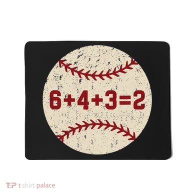 6+4+3=2 Baseball Double Play Retro Funny Baseball Player Mousepad