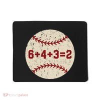 6+4+3=2 Baseball Double Play Retro Funny Baseball Player Mousepad thumb 0