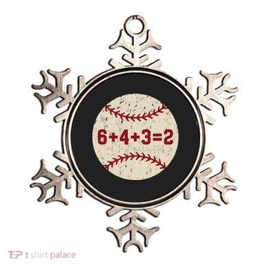 6+4+3=2 Baseball Double Play Retro Funny Baseball Player Ornament