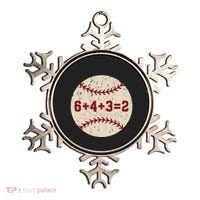 6+4+3=2 Baseball Double Play Retro Funny Baseball Player Ornament thumb 0