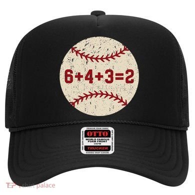 6+4+3=2 Baseball Double Play Retro Funny Baseball Player Hat
