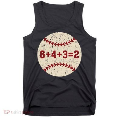 6+4+3=2 Baseball Double Play Retro Funny Baseball Player Tank Top