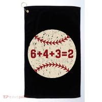 6+4+3=2 Baseball Double Play Retro Funny Baseball Player Golf Towel thumb 0