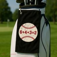 6+4+3=2 Baseball Double Play Retro Funny Baseball Player Golf Towel thumb 2