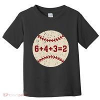 6+4+3=2 Baseball Double Play Retro Funny Baseball Player Toddler T-Shirt thumb 0