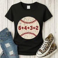 6+4+3=2 Baseball Double Play Retro Funny Baseball Player Women's T-Shirt thumb 3