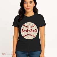 6+4+3=2 Baseball Double Play Retro Funny Baseball Player Women's T-Shirt thumb 4