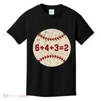 6+4+3=2 Baseball Double Play Retro Funny Baseball Player Kids T-Shirt thumb 0