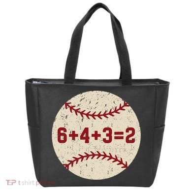6+4+3=2 Baseball Double Play Retro Funny Baseball Player Tote Bag