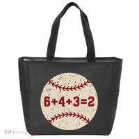 6+4+3=2 Baseball Double Play Retro Funny Baseball Player Tote Bag thumb 0
