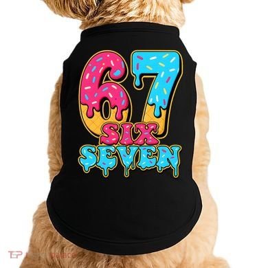 6-7 Baseball Drip Number 67 Player Or 67th Birthday Meme Doggie Tank