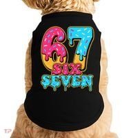 6-7 Baseball Drip Number 67 Player Or 67th Birthday Meme Doggie Tank thumb 0