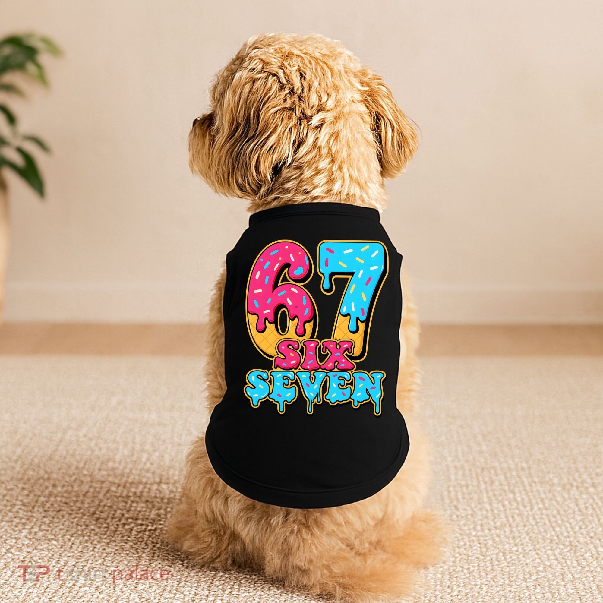 6-7 Baseball Drip Number 67 Player Or 67th Birthday Meme Doggie Tank
