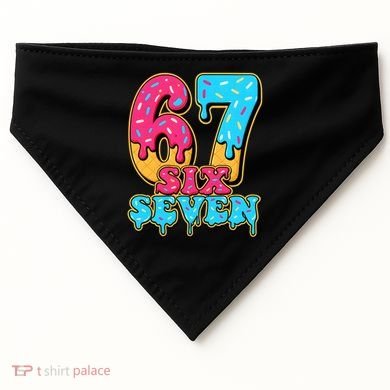 6-7 Baseball Drip Number 67 Player Or 67th Birthday Meme USA-Made Doggie Bandana
