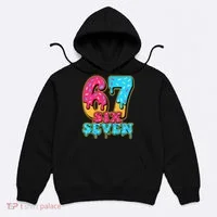 6-7 Baseball Drip Number 67 Player Or 67th Birthday Meme Hoodie thumb 0
