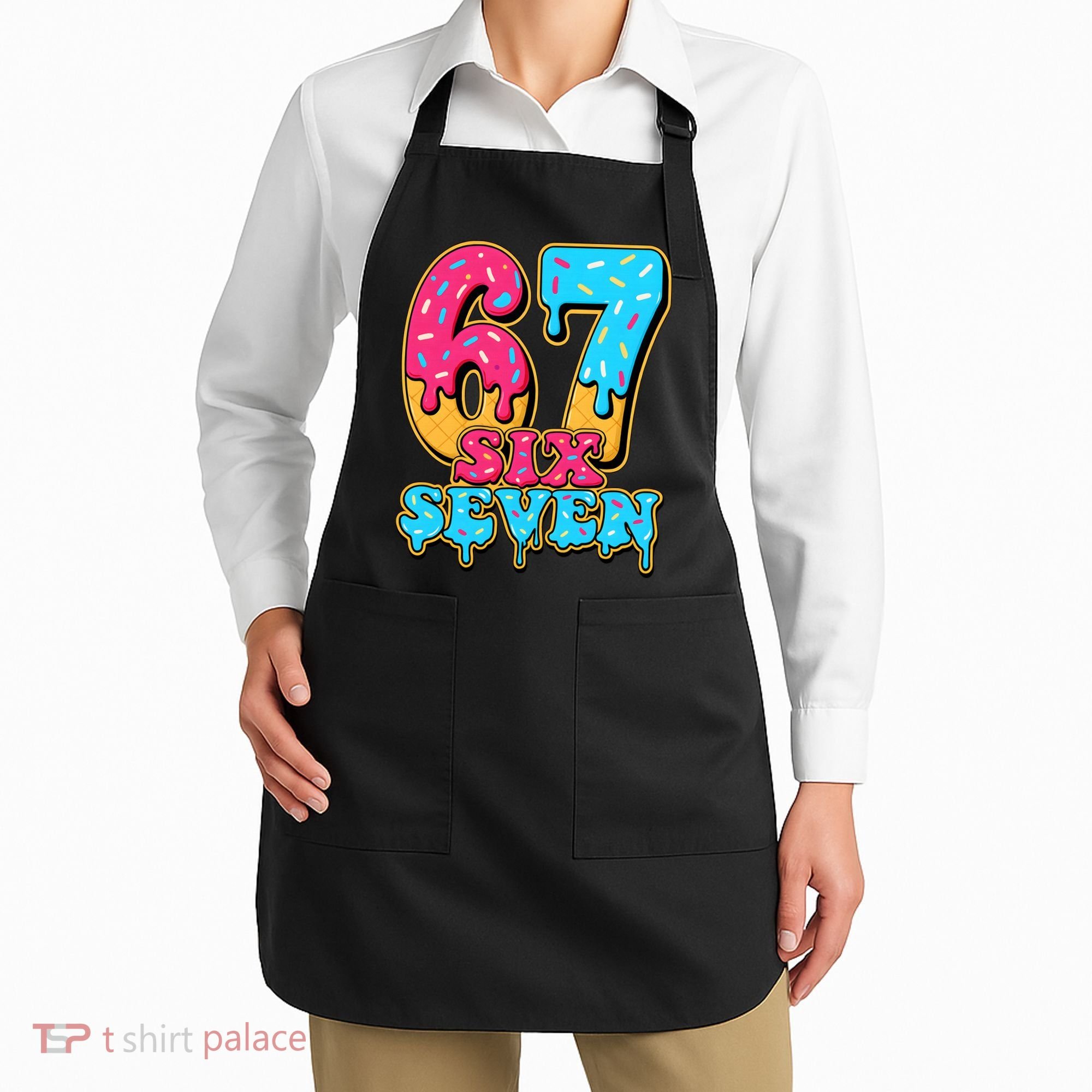6-7 Baseball Drip Number 67 Player Or 67th Birthday Meme Apron