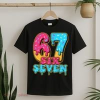 6-7 Baseball Drip Number 67 Player Or 67th Birthday Meme T-Shirt thumb 2