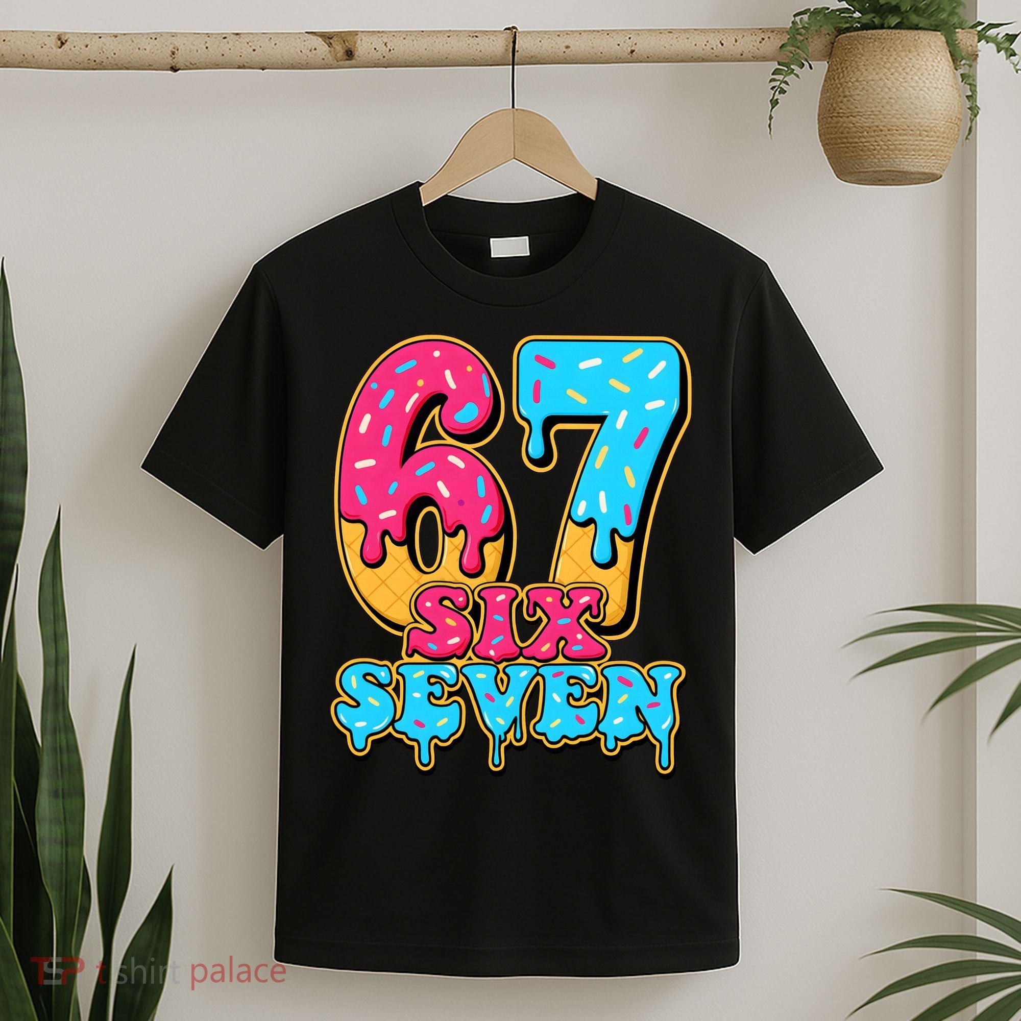6-7 Baseball Drip Number 67 Player Or 67th Birthday Meme T-Shirt