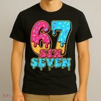 6-7 Baseball Drip Number 67 Player Or 67th Birthday Meme T-Shirt thumb 3