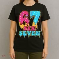 6-7 Baseball Drip Number 67 Player Or 67th Birthday Meme T-Shirt thumb 4