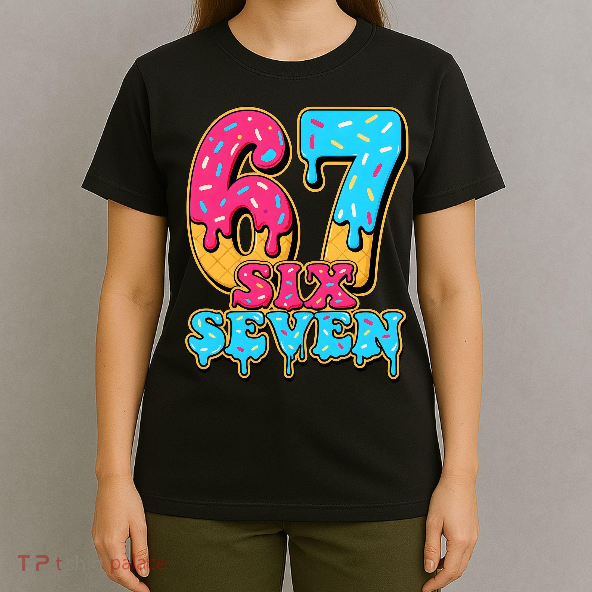 6-7 Baseball Drip Number 67 Player Or 67th Birthday Meme T-Shirt