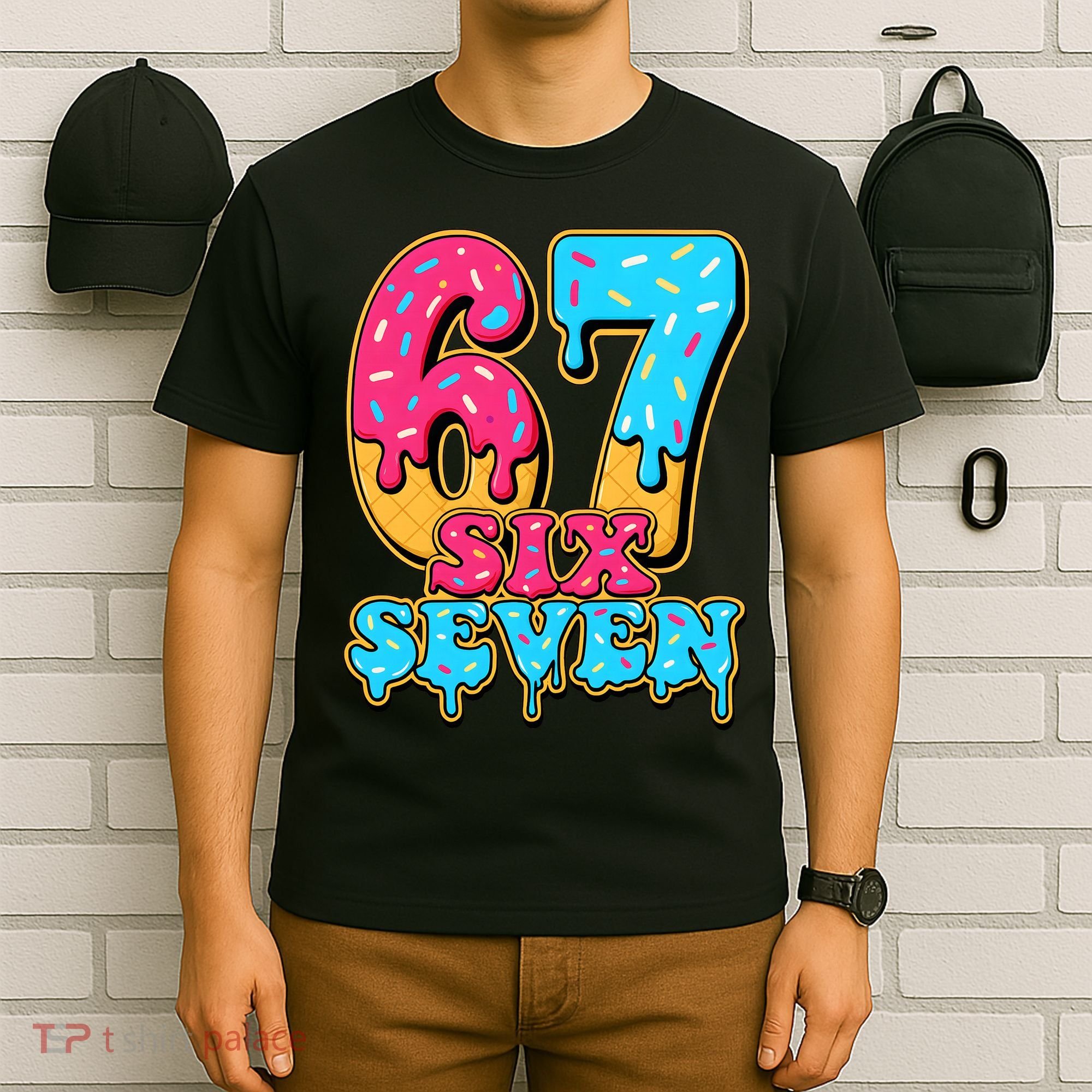 6-7 Baseball Drip Number 67 Player Or 67th Birthday Meme T-Shirt