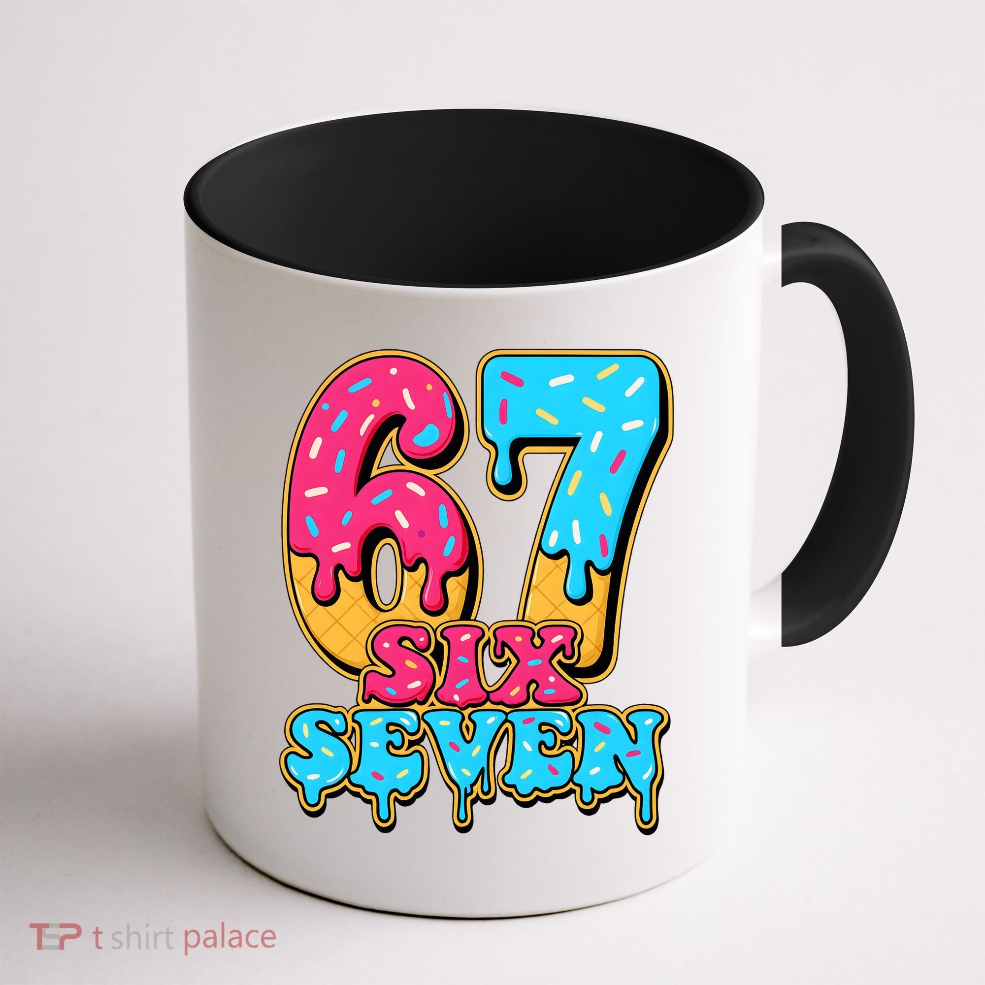 6-7 Baseball Drip Number 67 Player Or 67th Birthday Meme Coffee Mug
