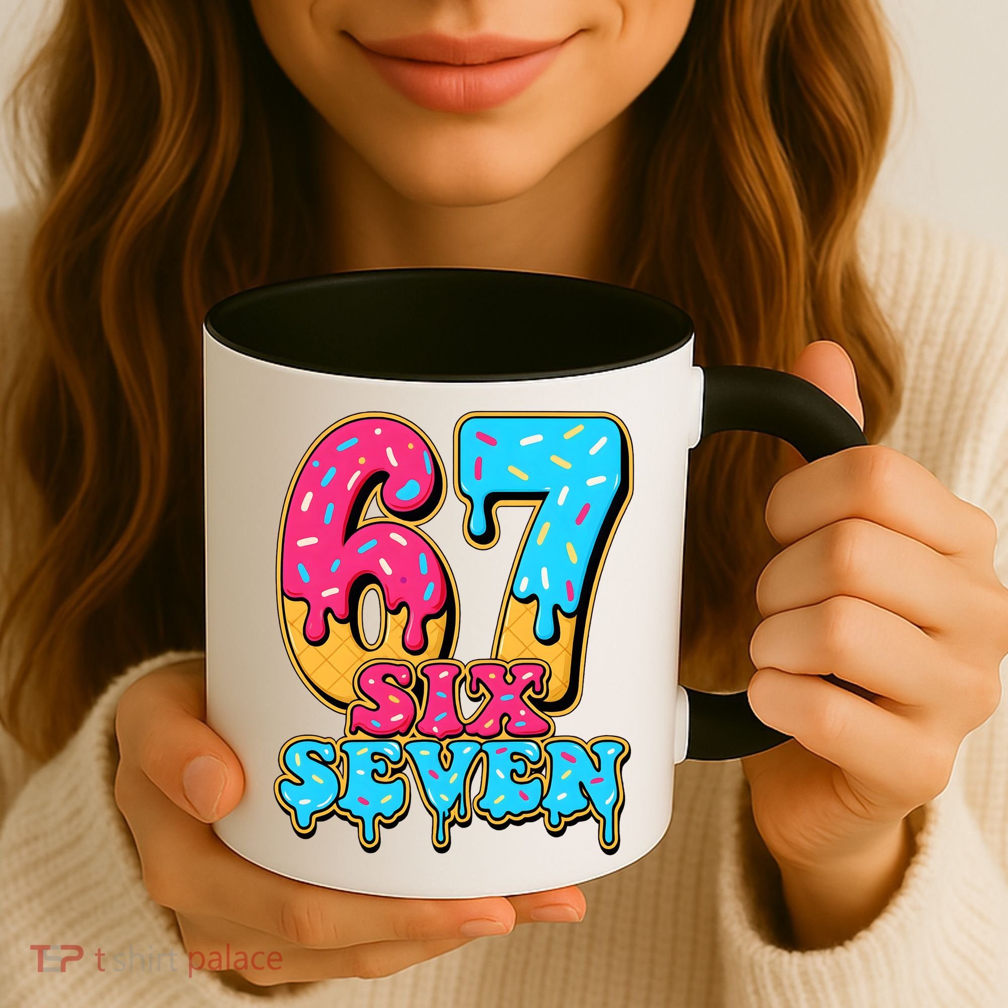6-7 Baseball Drip Number 67 Player Or 67th Birthday Meme Coffee Mug
