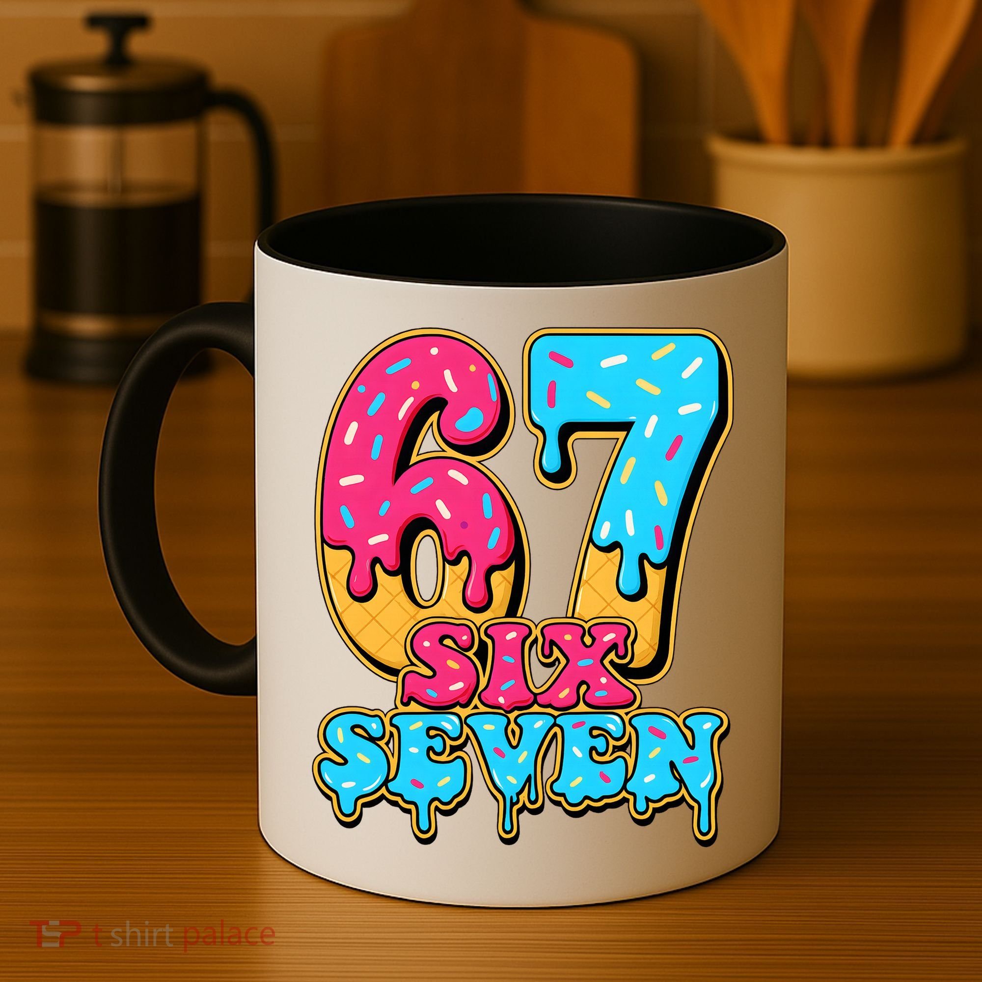 6-7 Baseball Drip Number 67 Player Or 67th Birthday Meme Coffee Mug