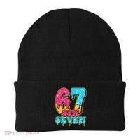 6-7 Baseball Drip Number 67 Player Or 67th Birthday Meme Beanie thumb 0