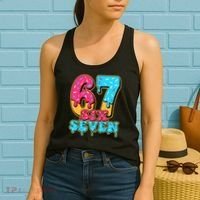 6-7 Baseball Drip Number 67 Player Or 67th Birthday Meme Women's Tank Top thumb 2