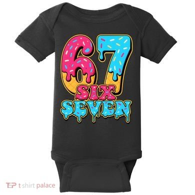 6-7 Baseball Drip Number 67 Player Or 67th Birthday Meme Baby Bodysuit