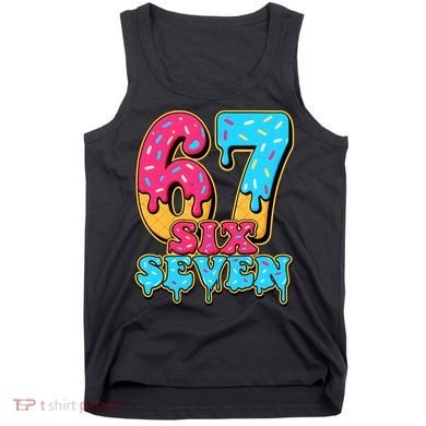6-7 Baseball Drip Number 67 Player Or 67th Birthday Meme Tank Top