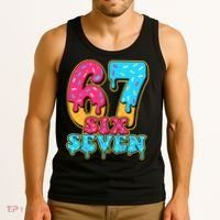 6-7 Baseball Drip Number 67 Player Or 67th Birthday Meme Tank Top thumb 3