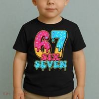 6-7 Baseball Drip Number 67 Player Or 67th Birthday Meme Toddler T-Shirt thumb 2