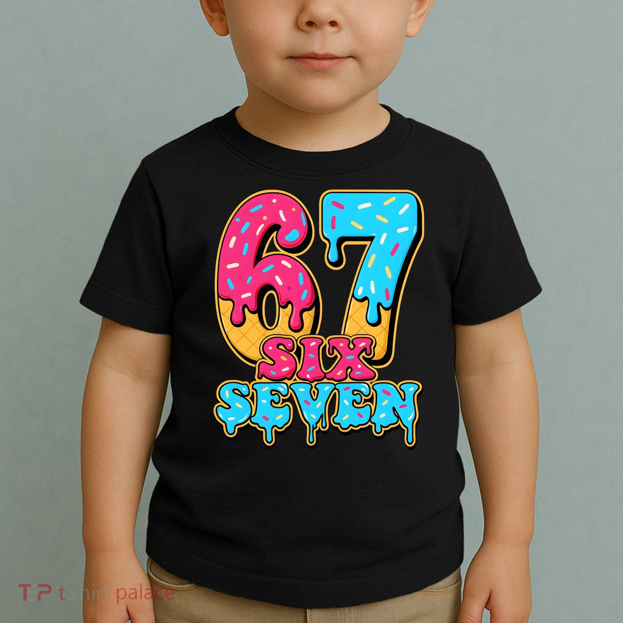 6-7 Baseball Drip Number 67 Player Or 67th Birthday Meme Toddler T-Shirt