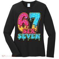 6-7 Baseball Drip Number 67 Player Or 67th Birthday Meme Women's Long Sleeve Shirt thumb 0