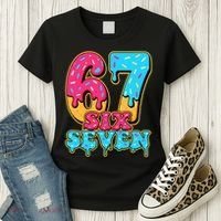 6-7 Baseball Drip Number 67 Player Or 67th Birthday Meme Women's T-Shirt thumb 3