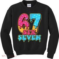 6-7 Baseball Drip Number 67 Player Or 67th Birthday Meme Kids Sweatshirt thumb 0
