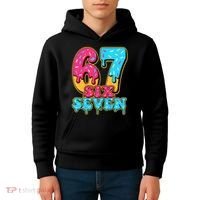 6-7 Baseball Drip Number 67 Player Or 67th Birthday Meme Kids Hoodie thumb 4