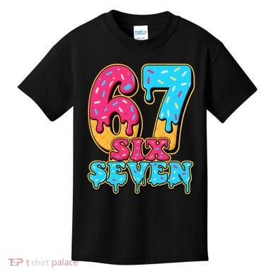 6-7 Baseball Drip Number 67 Player Or 67th Birthday Meme Kids T-Shirt
