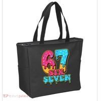 6-7 Baseball Drip Number 67 Player Or 67th Birthday Meme Tote Bag thumb 2